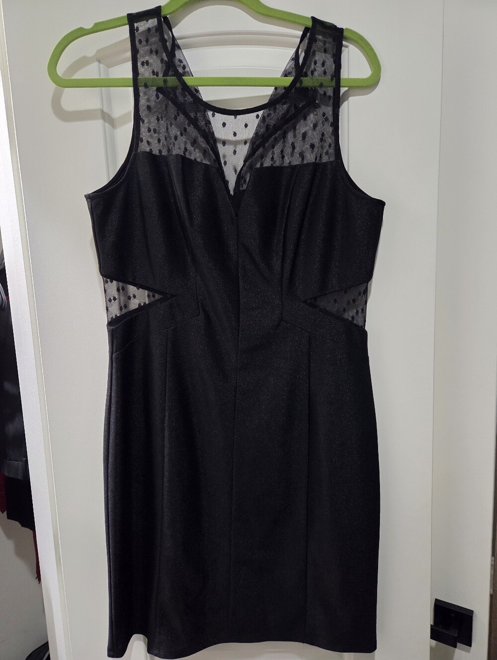 Guess Black Sheer-Panel Mini Dress